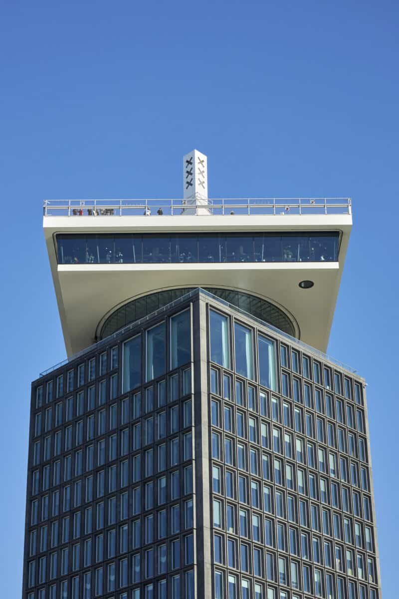 A’DAM Tower with blue sky at Amsterdam-Noord