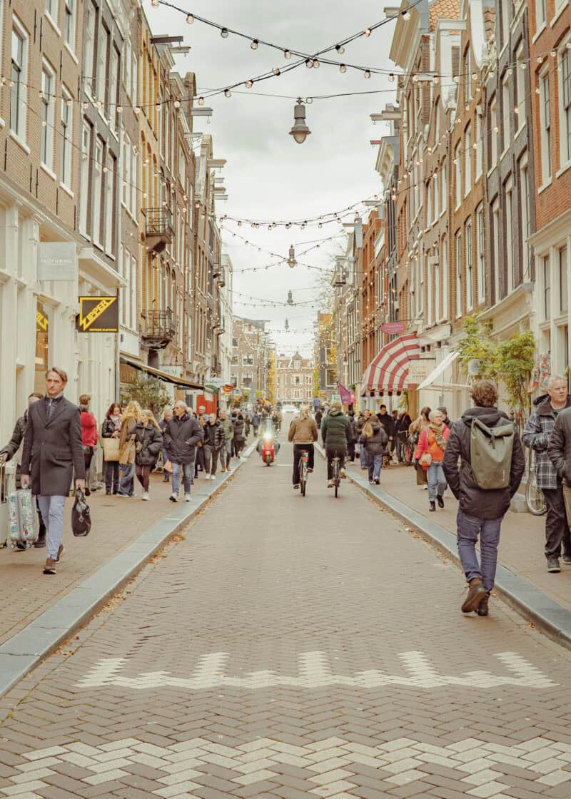 Busy Street Scene In Amsterdam Nine Streets
