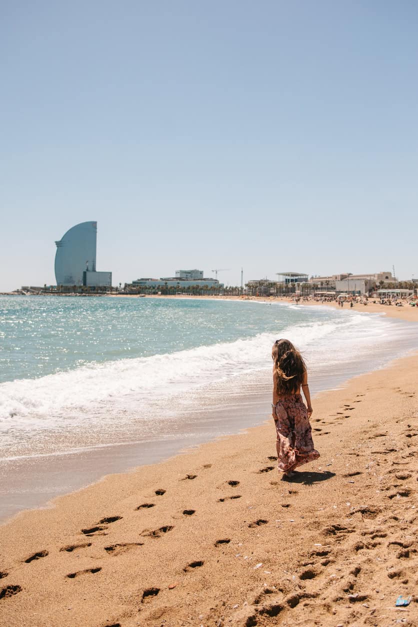 Beach view at St Christopher’s Barcelona, near Las Ramblas.