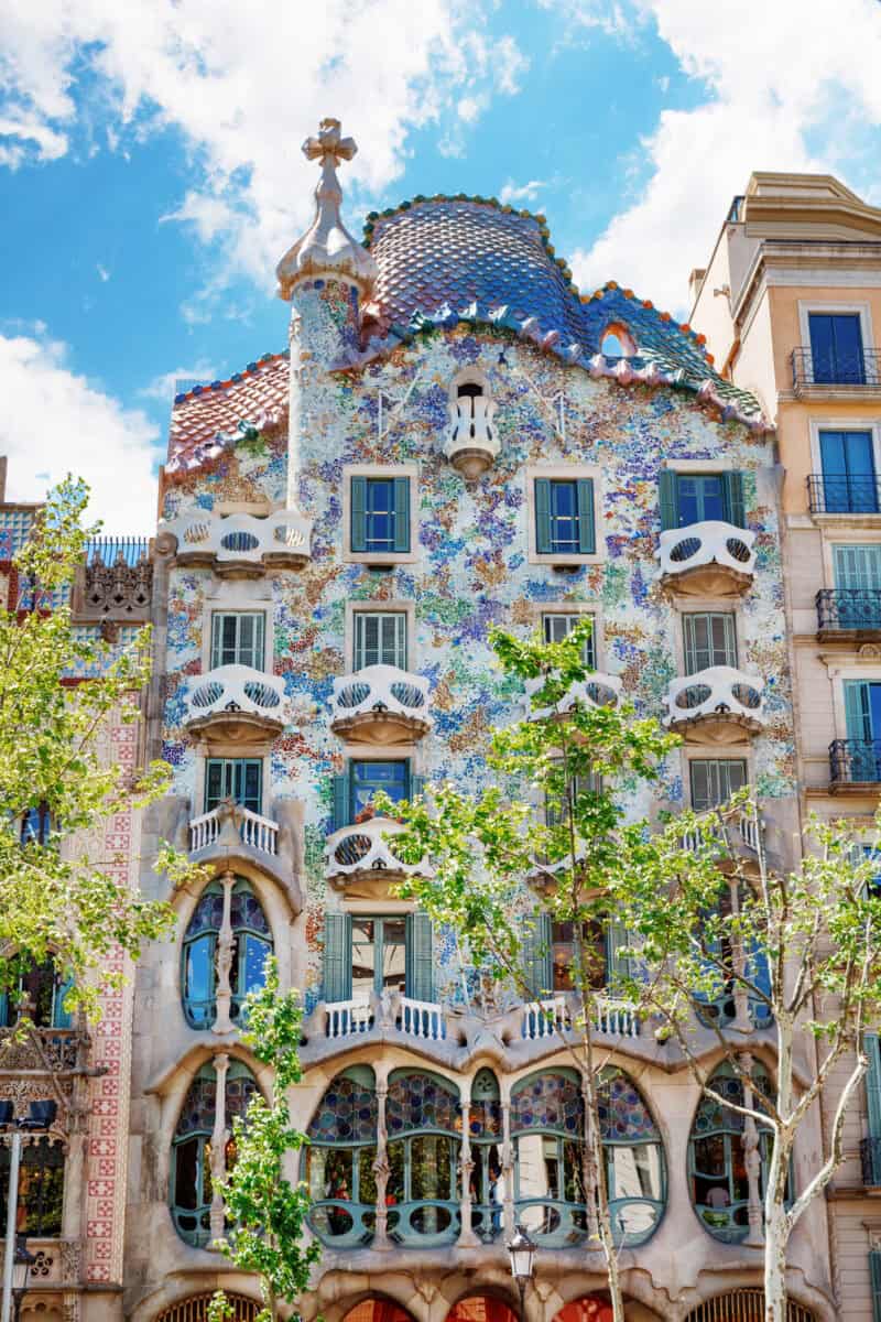 facade Casa Battlo or house of bones by Antoni Gaudi