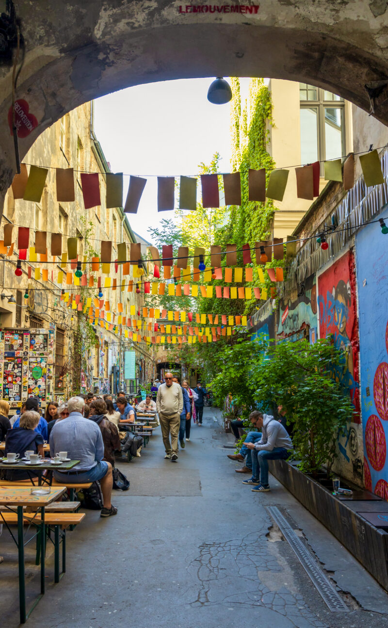 Courtyard of Haus Schwarzenberg on Rosenthaler Straße, Hackescher Markt in Berlin, Germany