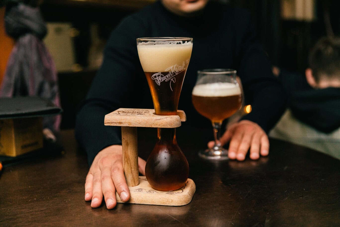 Craft beers served at St Christopher’s Bruges Bauhaus Hostel bar.