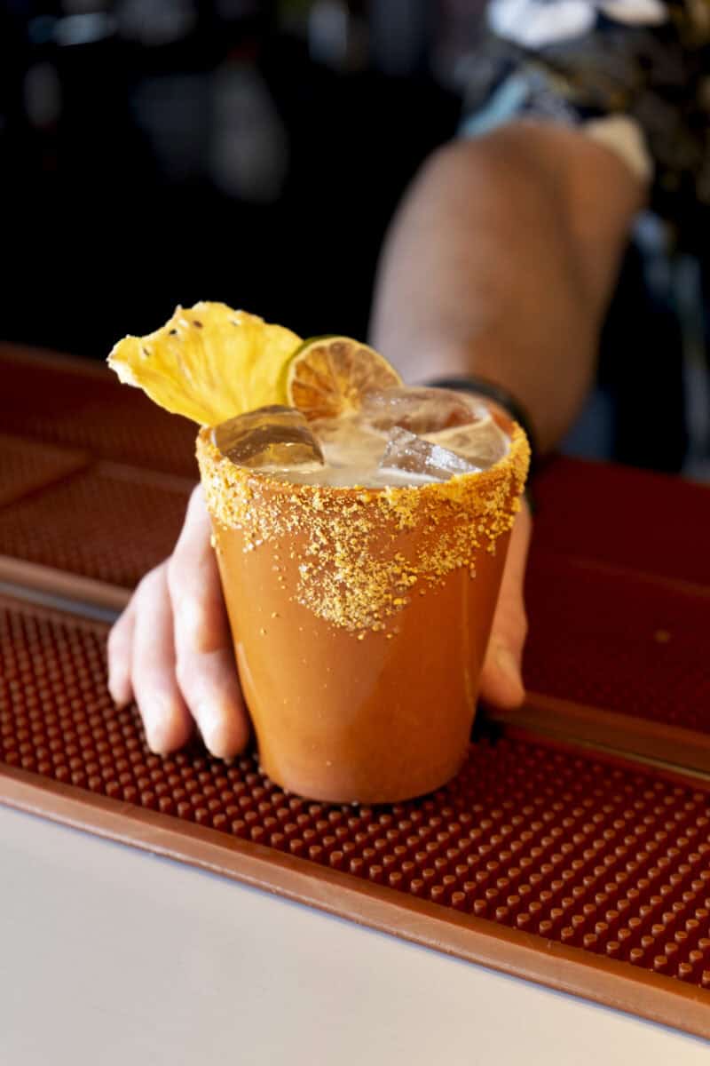 Tiki cocktail with brown sugar