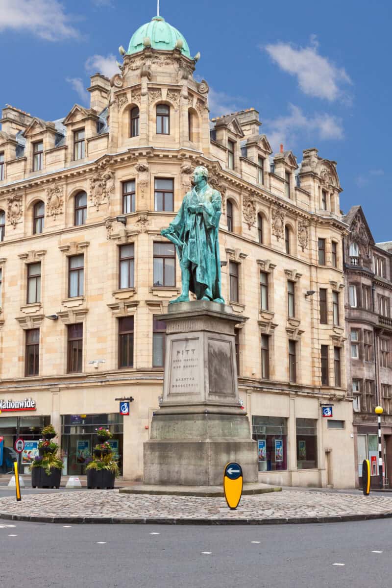 Statue of William Pitt, Edinburgh, Scotland, United Kingdom.