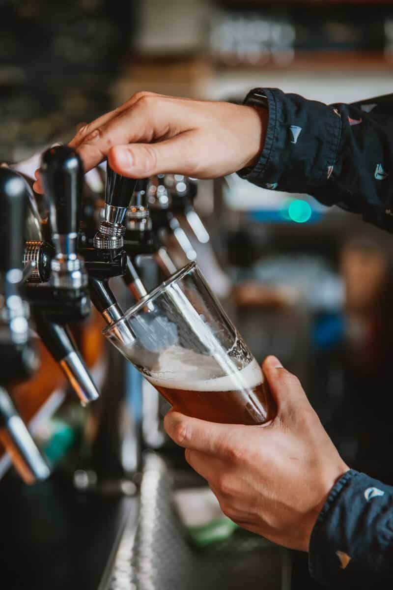 Bartender pouring beer