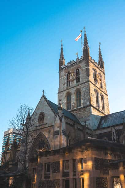 Southwark Cathedral near the South Bank in London, England