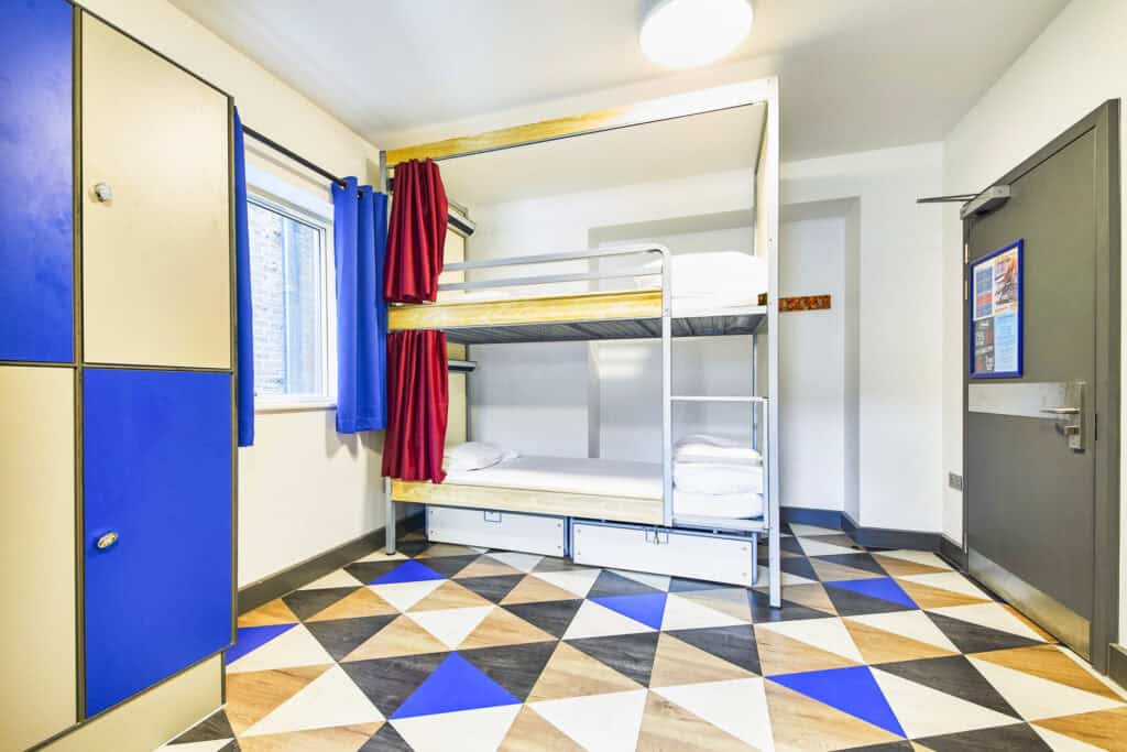 Bunk beds in a hostel room at St Christopher's London Bridge Village for travellers.