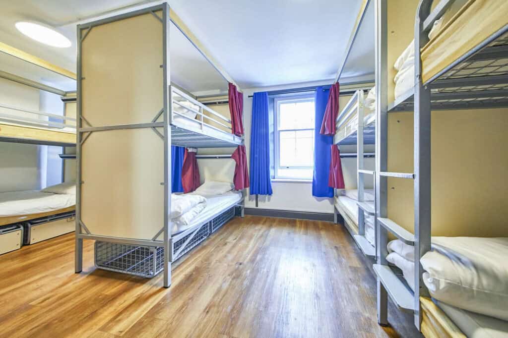Female-only dorm at St Christopher's London Bridge with bunk beds and window view.