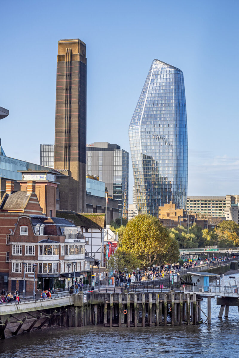 View to One Blackfriars which is a modern skyscarper