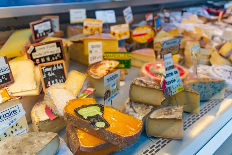 Cheese selection at St Christopher's Paris - Canal hostel, showcasing local cheeses for travellers.